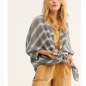 We The Free Dreaming Blue Button Down Top